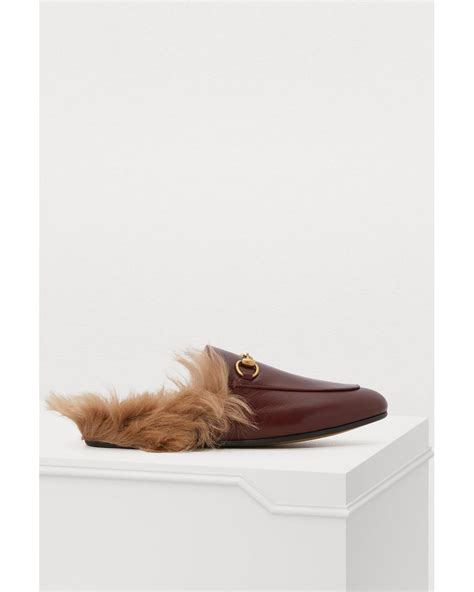 gucci brown princetown loafers